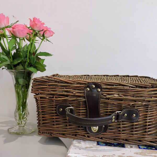 Grand panier en bois vintage 💗💗 - Décoration