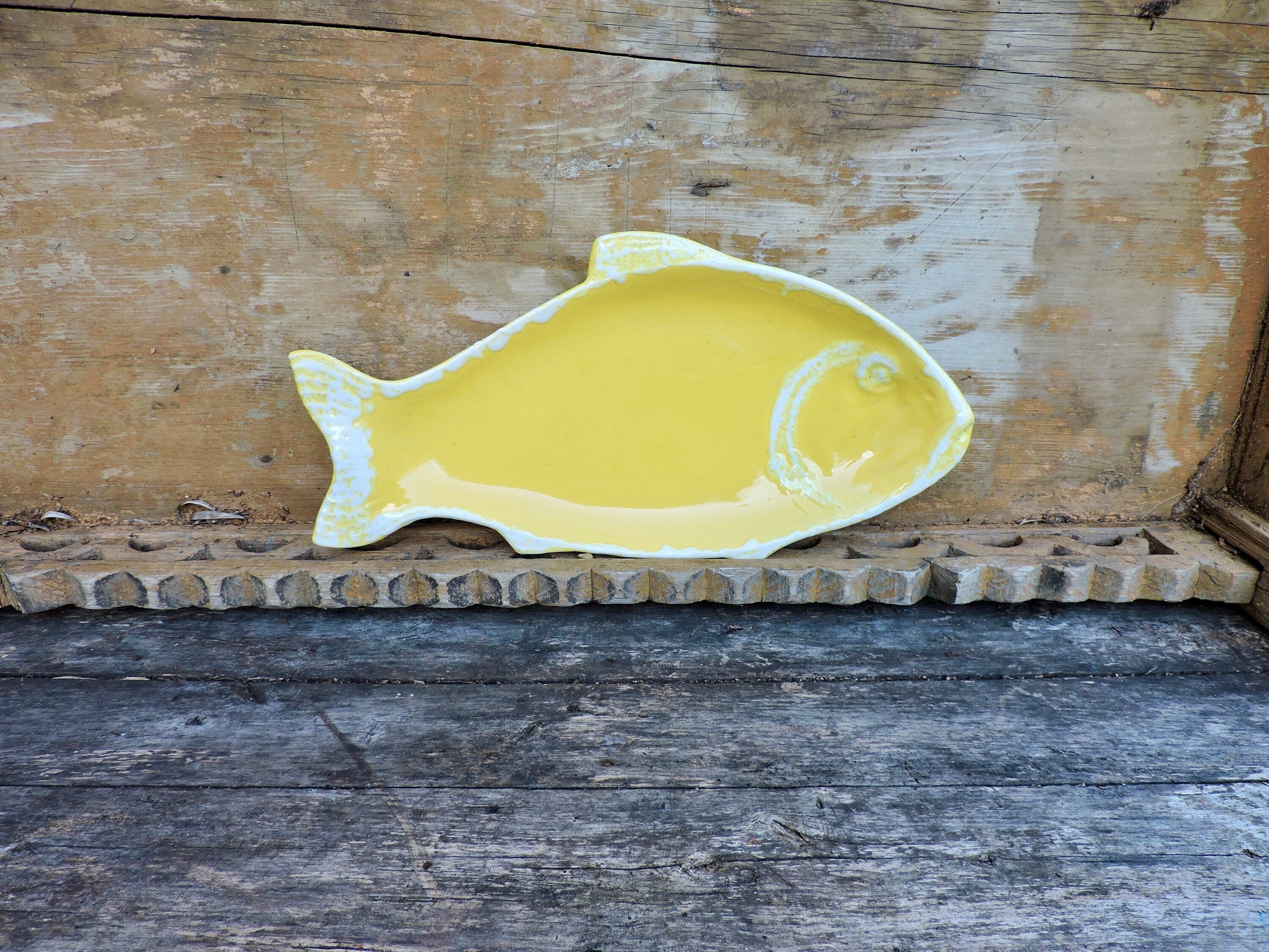 Plateau de Service Poisson Vintage Français