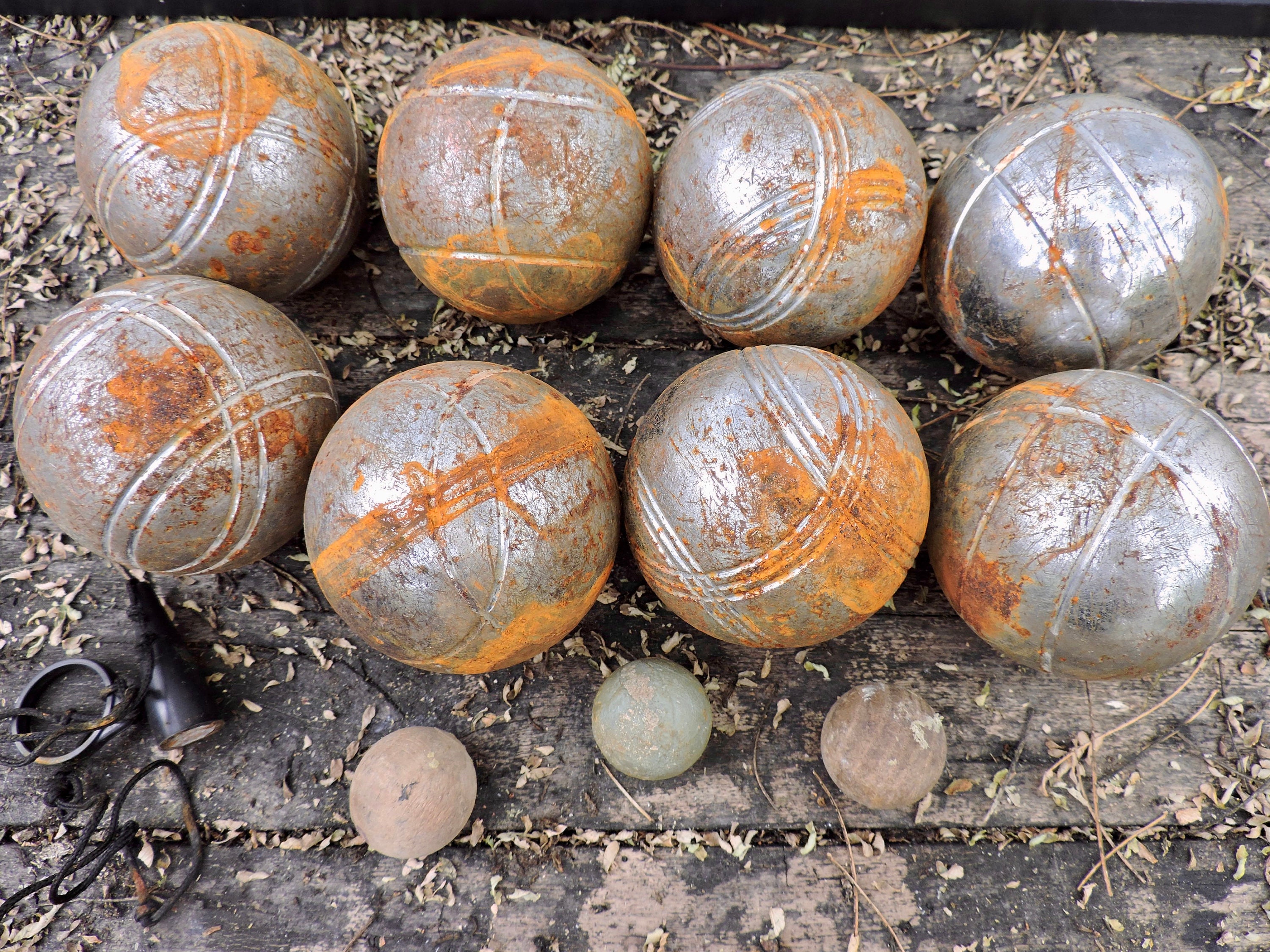 Vintage Chrome Obut Petanque Boules Bocce 6 Balls Set With Case VTG FRANCE