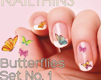 Butterfly nail decal Butterflies Set No 1 Nail Art Butterfly nail wraps by  NAILTHINS