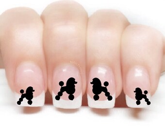 STANDARD POODLE Nail Decal Dog Nail Decal wraps nail art designs by NAILTHINS
