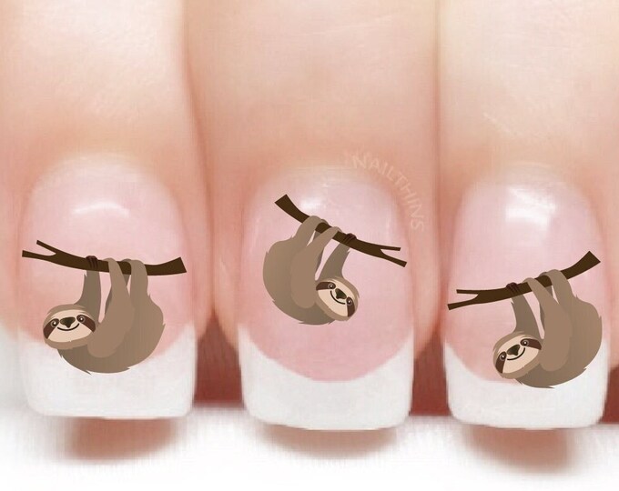 Sloth Nail Decal Sloth Nail Art Designs, Adult and Tween Sizes by