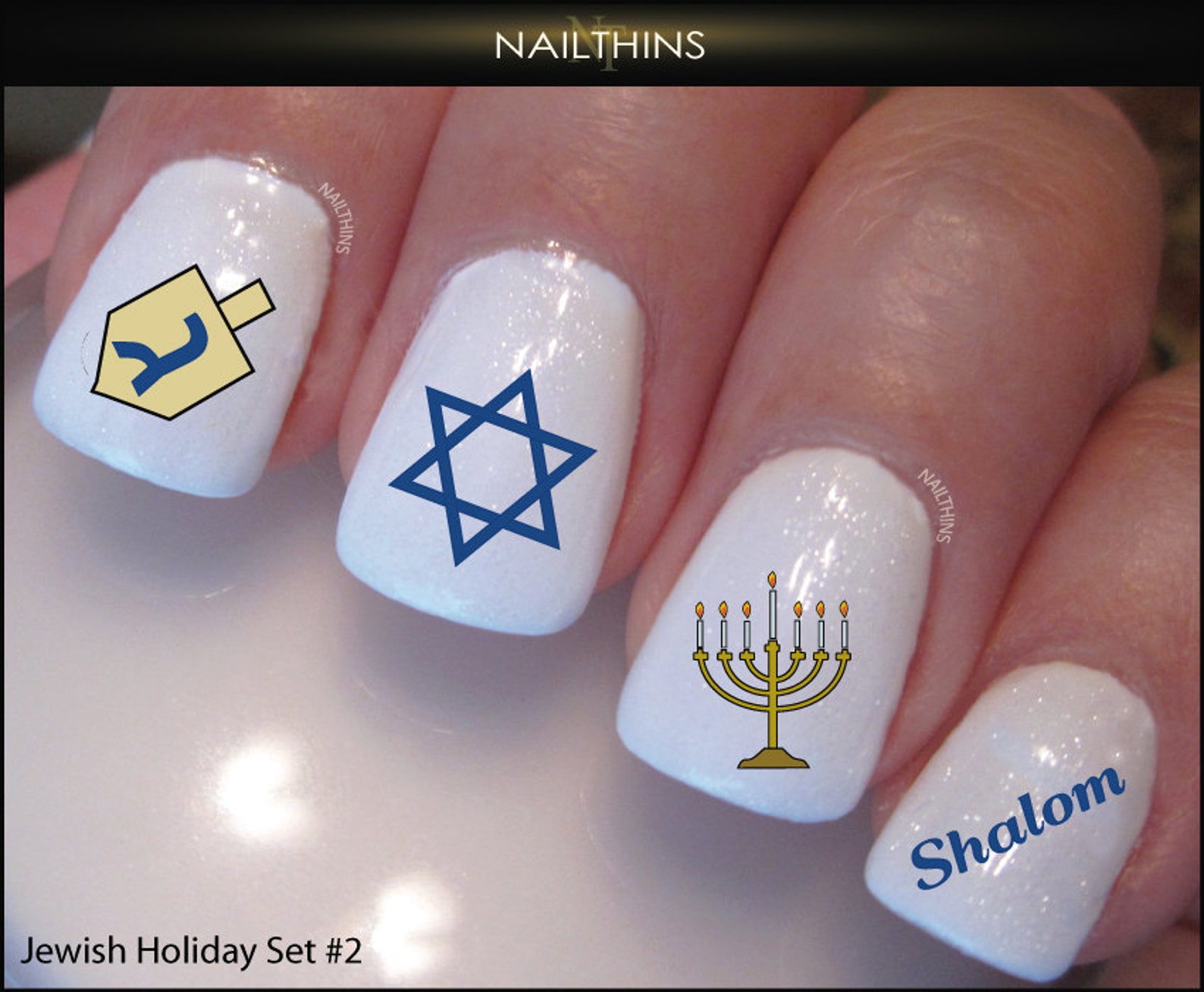 Jewish holiday Set 2 Hanukkah Nail Decals NAILTHINS nail art Etsy