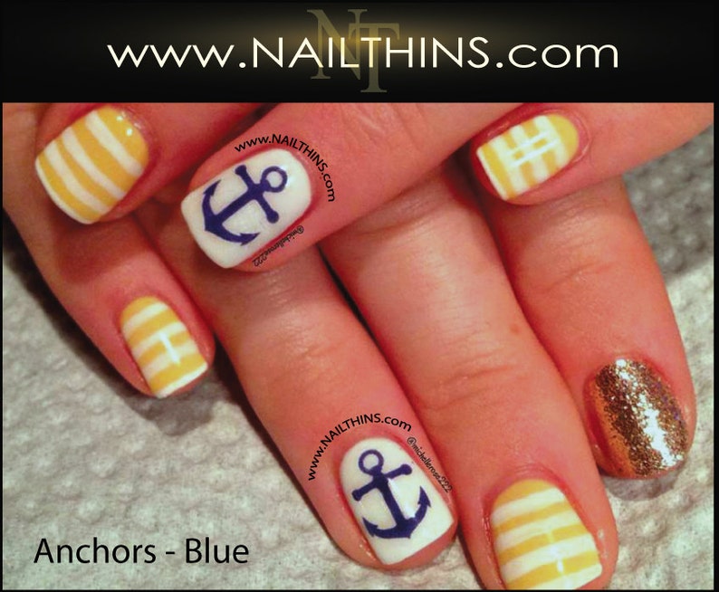 Mini Anchor Nail Decal Multi Color Anchor Nail Design Etsy