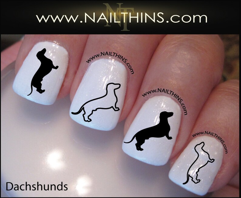 Dachshund Nail Decal Weiner Dog Nail Art Nail Wraps by Etsy