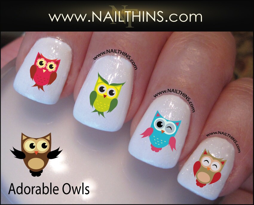 Owls Nail Decal NAILTHINS Nail Art Owl Nail Design
