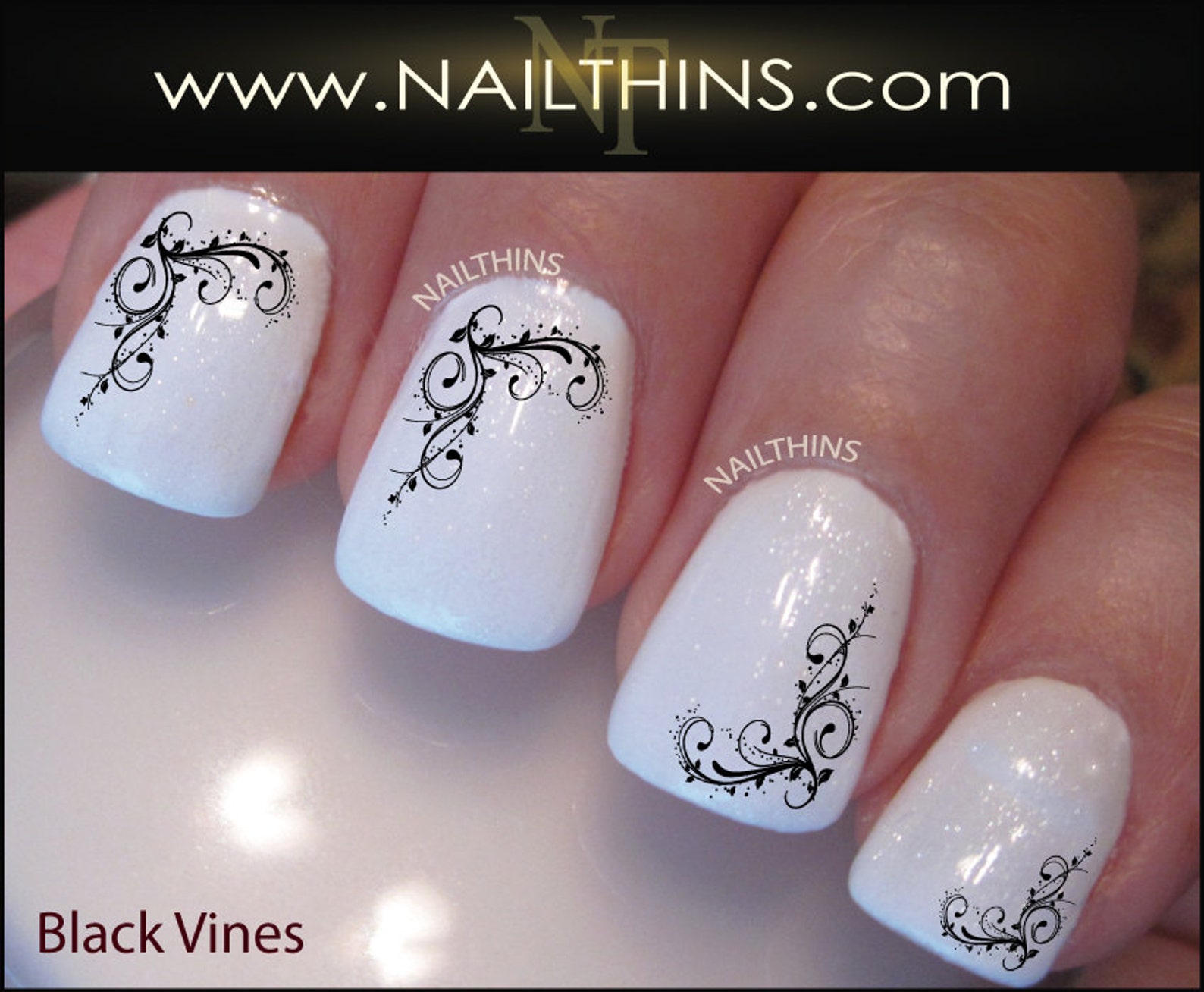 Vines Nail Decal Ivy Nail Art Flower Nail Design by NAILTHINS Etsy