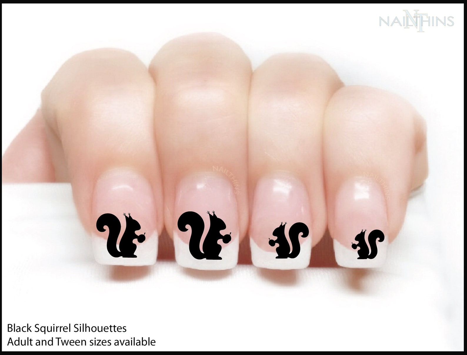 Squirrel Nail Decal Squirrels in Red and Grey Nail Designs Etsy