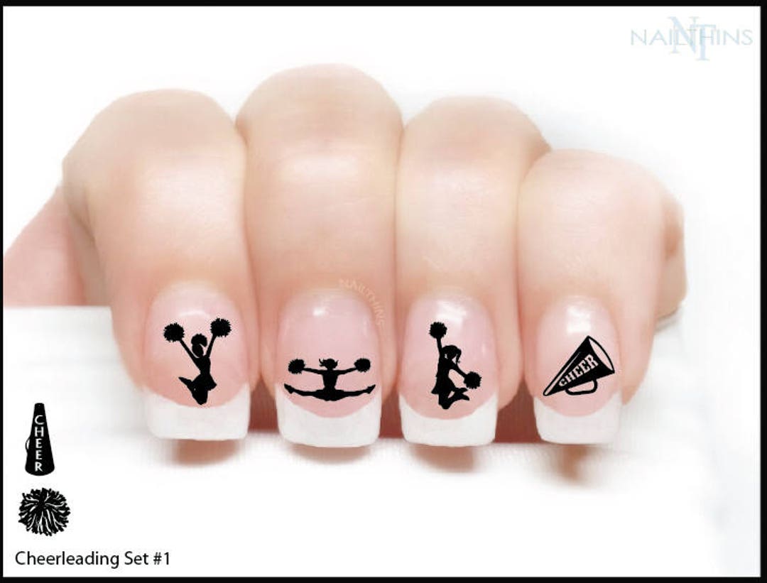 Cheer Nail Decal Cheerleader Nail Art Sport Nail Designs by Etsy