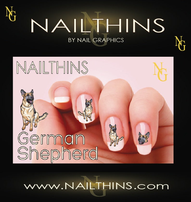 German Shepherd Dog Nail Art Nail Decal Nail Design NAILTHINS - Etsy