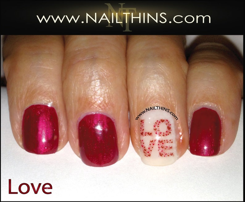 Conversation Hearts Nail Decals Valentine Heart Nail Art by Etsy