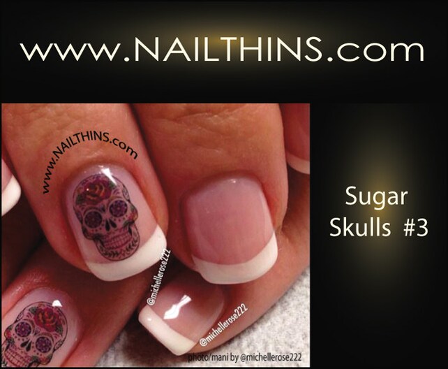 Nail Decal SUGAR SKULL Nail Art Set 3 Hearts Roses Skull Nail Etsy image 0 - Nail Decal SUGAR SKULL Nail Art Set 3 Hearts Roses Skull Nail Etsy