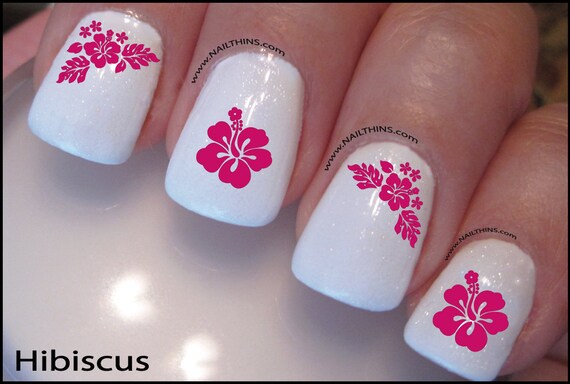 Hibiscus Nail Decal Hawaii Flower Pink Blue Or Red Hawaiian Etsy 50 - Hibiscus Nail Decal Hawaii Flower Pink Blue Or Red Hawaiian Etsy