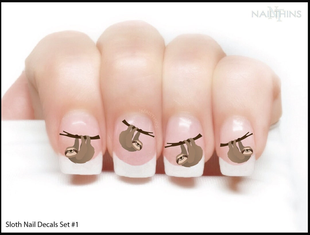 Sloth Nail Decal Sloth Nail Art Designs Adult and Tween Sizes