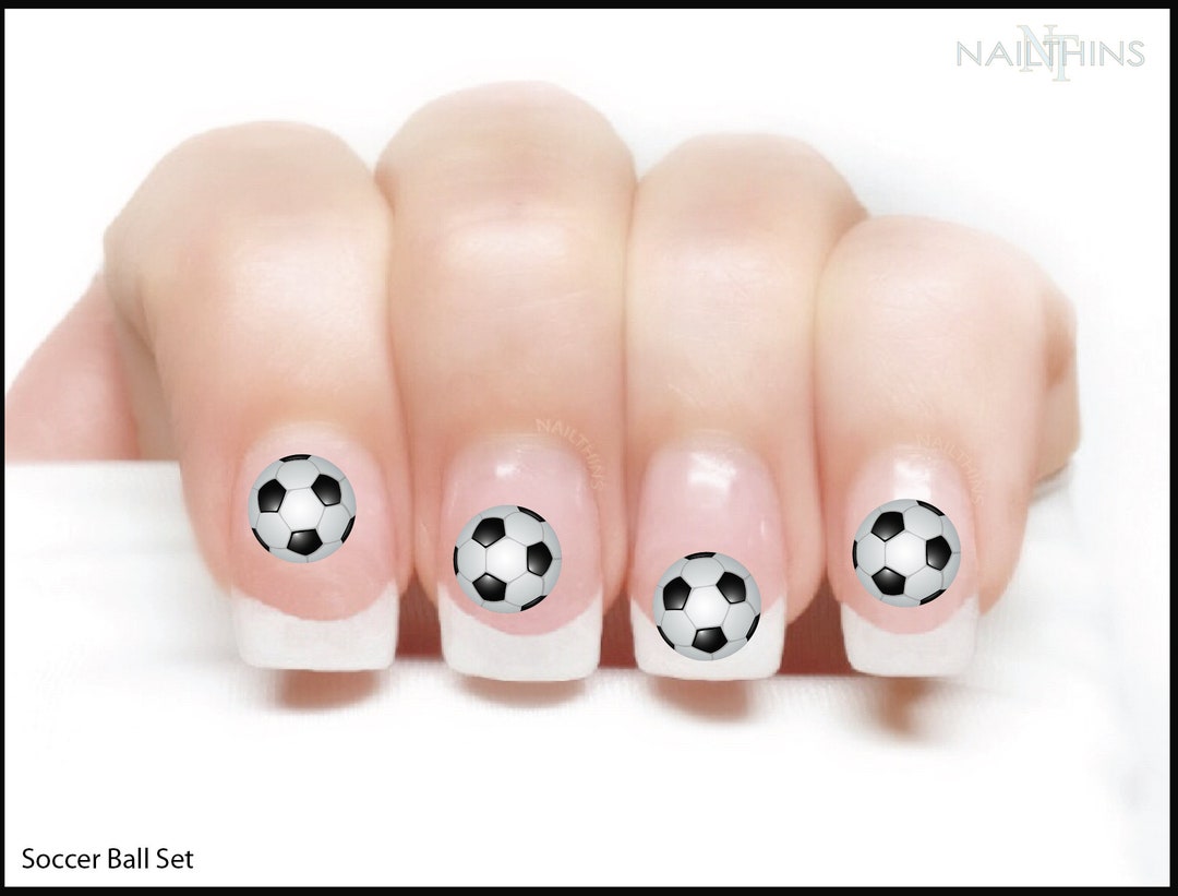 Soccer Nail Decal Soccer Ball Nail Art Football Sport Fan Etsy