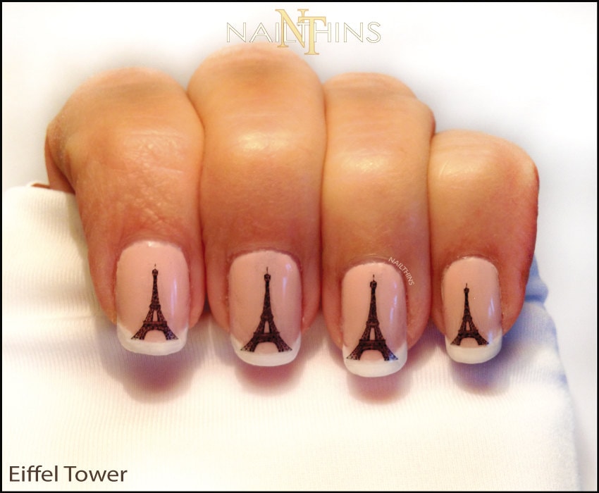 Eiffel Tower Nail Decal Paris Nail Art Eiffel Nail Wrap Design Etsy