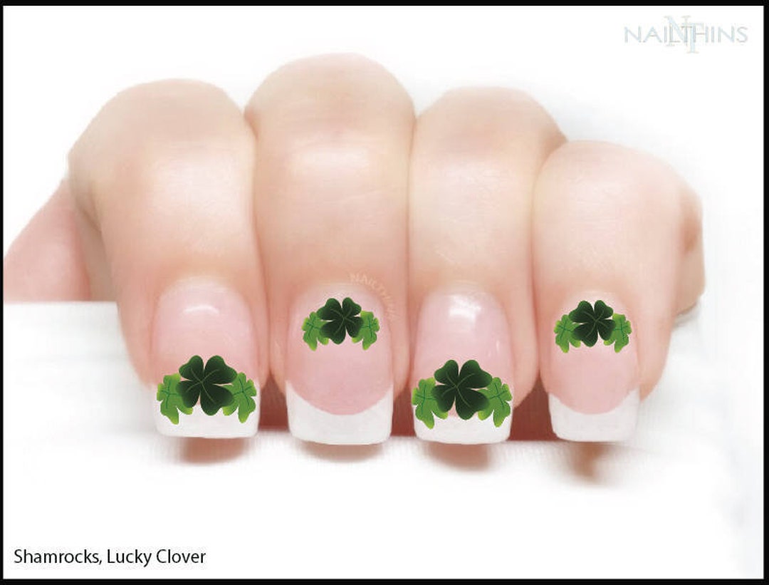 Shamrock Nail Decal St Patrick's Day Nail Art St - Etsy