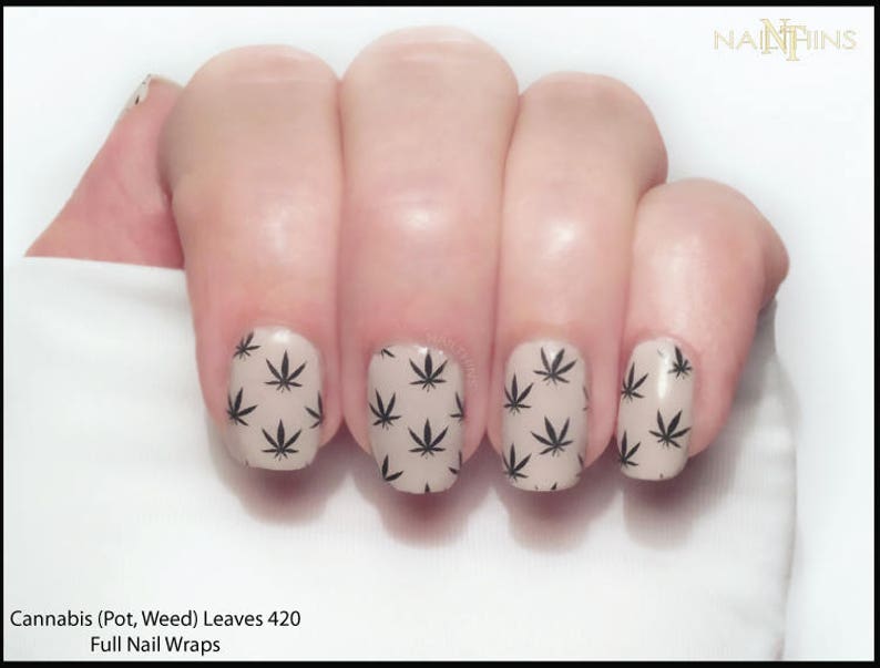 1. "Marijuana Leaf Nail Art Design for 2024" - wide 2