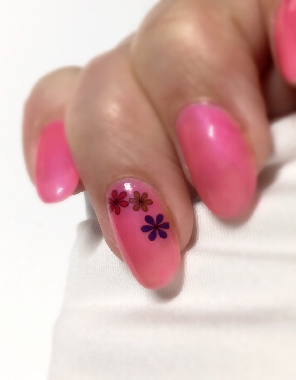 Daisy Nail Decal DAISIES Pink Multi Color Full Nail Wrap Etsy