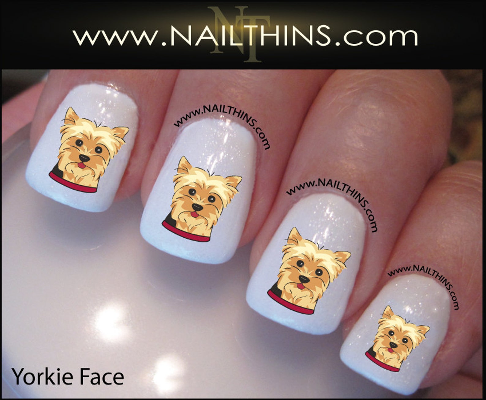YORKIE Nail Decal Dog Yorkie Face Design Set 2 Yorkshire Etsy