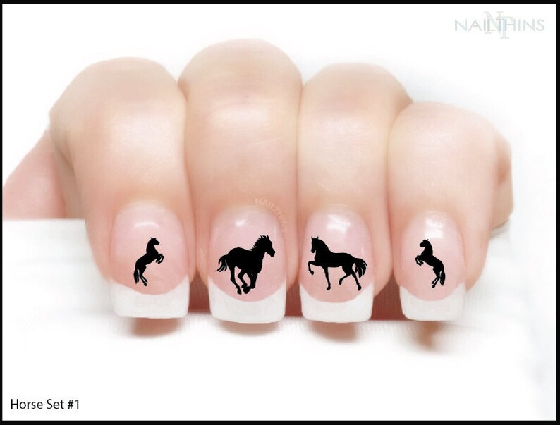 Horse Nail Decal Equestrian Horses Country Nail Art Horse Nail Etsy