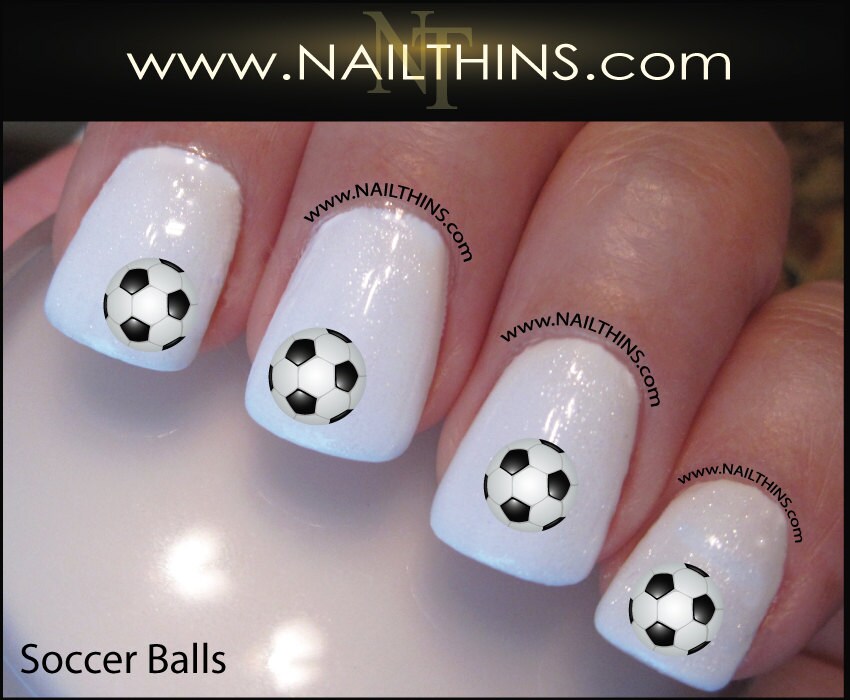 Soccer Nail Decal soccer ball nail art sport fan soccer Nail Etsy