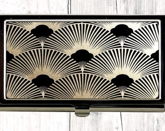 art deco business card case metal card case black card case womens small wallet credit card case metal credit card holder office gifts - Women Business Card Holders art deco business card case metal card case black card case womens small wallet credit card case metal credit card holder office gifts - Women Business Card Holders
