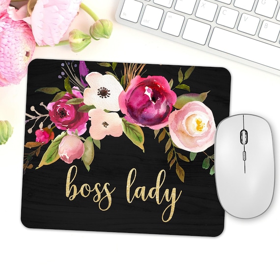 Boss Lady Mouse Pad, Boss Day Gift, Desk Accessories, Boss Lady Gift, Office  Decor for Women, Boss Gift, Floral Mouse Pad, Desk Gifts 