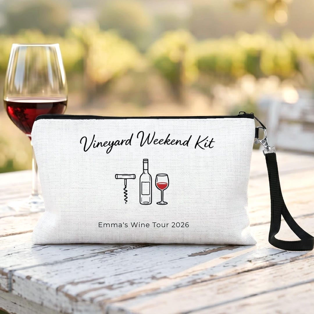 Wine Weekend Kit Pouch, Custom Name Girls Trip Bag - Etsy
