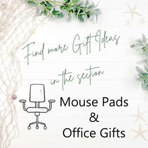 May include: Find more Gift Ideas in the section Mouse Pads & Office Gifts. A black and white illustration of an office chair is shown.