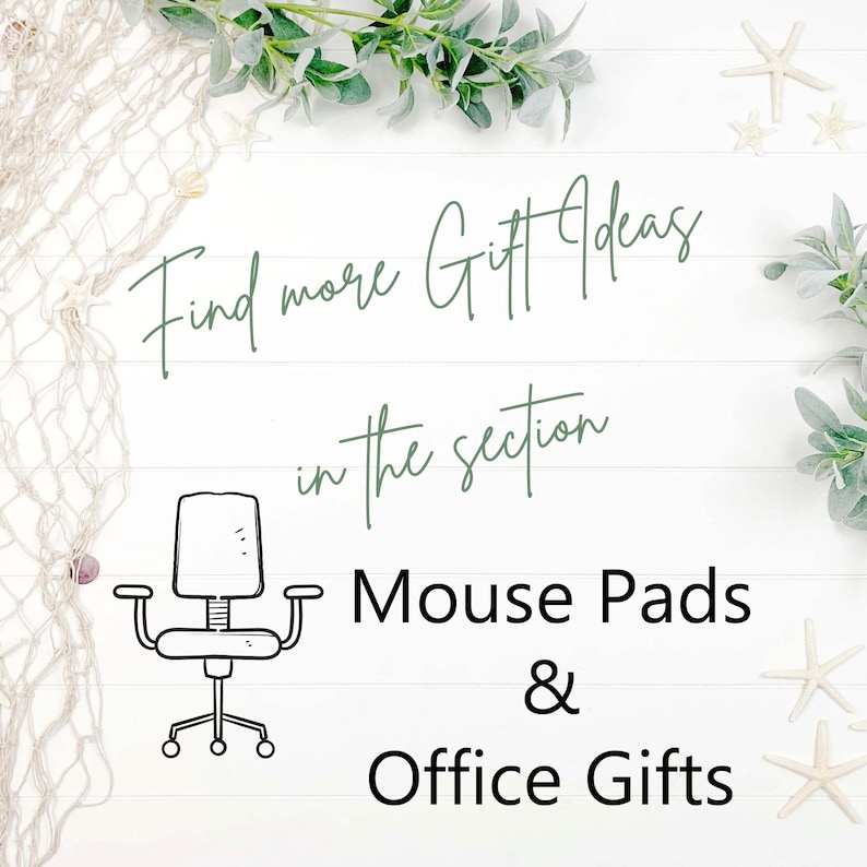 May include: Find more Gift Ideas in the section Mouse Pads & Office Gifts. A black and white illustration of an office chair is shown.