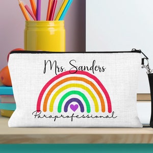 Sac personnalisé pour paraprofessionnel cadeau paraprofessionnel pochette pour accessoires paraprofessionnel de la rentrée Sacoche pour professeur paraprofessionnel pochette à crayons pour professeur paraprofessionnel