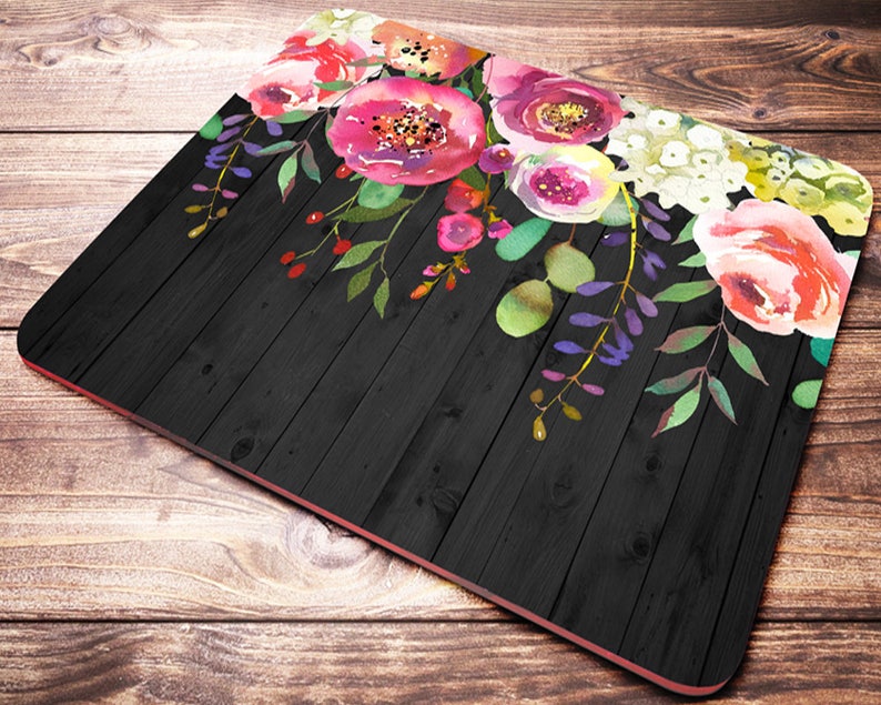 Desk Accessories For Women Floral Mouse Pad Office Etsy