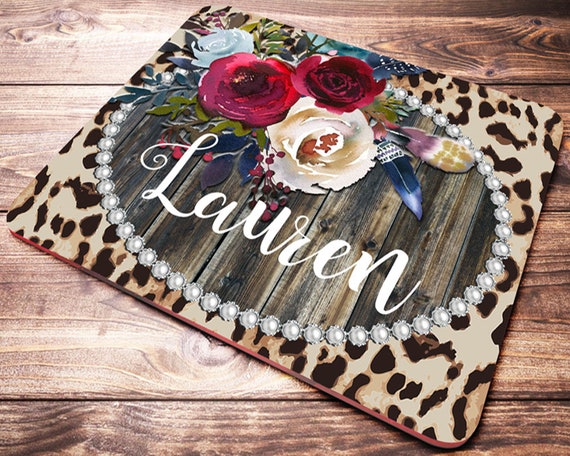 Office Desk Accessories Leopard Print Mouse Pad Personalized Etsy