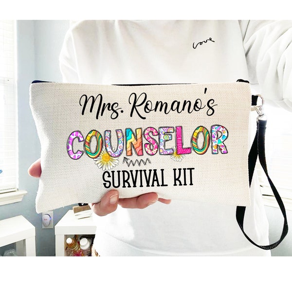 Counselor Survival Kit, Counselor Pencil Pouch, Personalized School Counselor Gifts, Teacher Bag, Counseling Gifts, Guidance Counselor