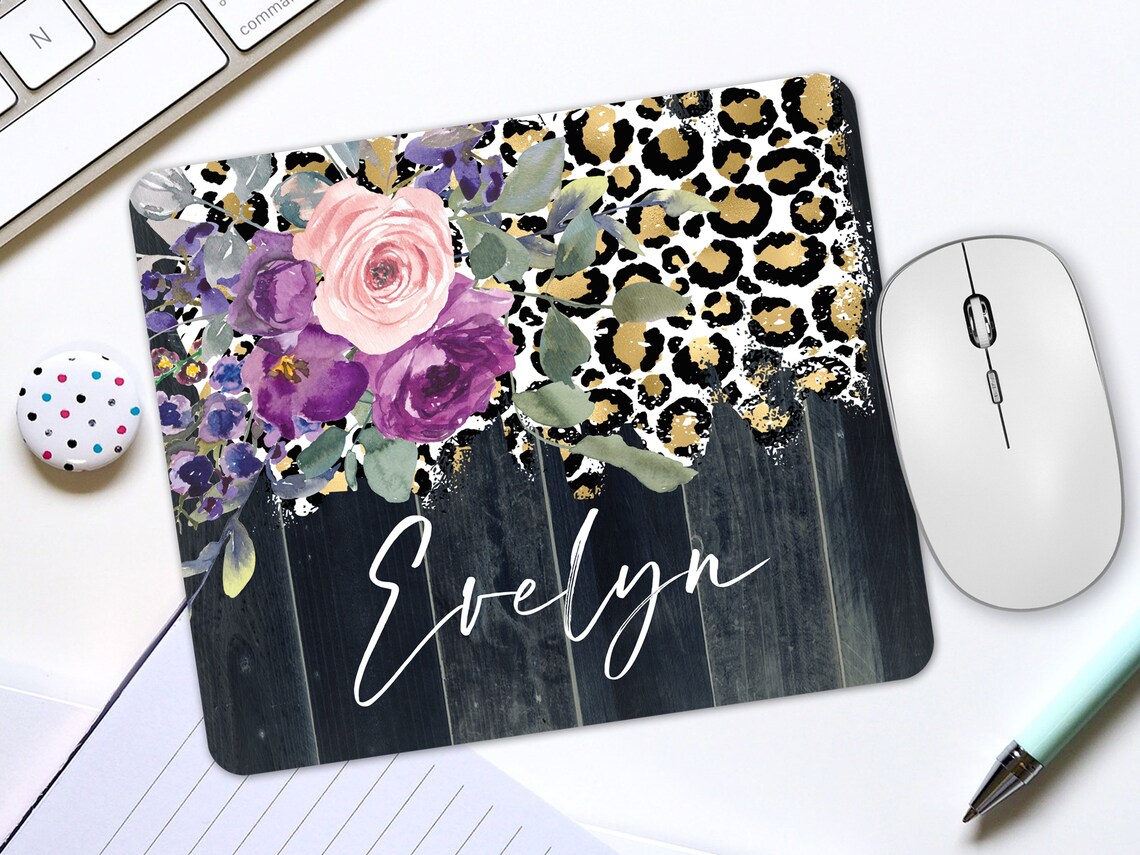Leopard Print Desk Accessories Animal Print Mouse Pad Etsy