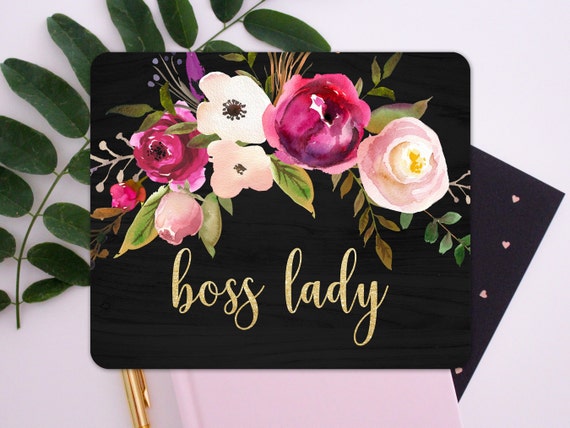 Boss Lady Mouse Pad, Boss Day Gift, Desk Accessories, Boss Lady Gift, Office  Decor for Women, Boss Gift, Floral Mouse Pad, Desk Gifts 
