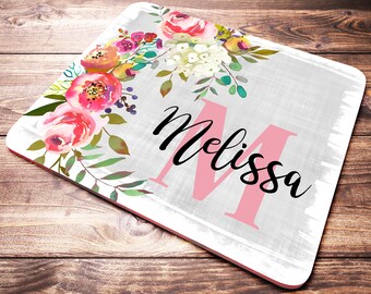 Monogram Letter Mouse Pad, Personalized Name Mouse Pad, Office Desk Accessories, Personalized Gift, Office Decor, Desk Accessories