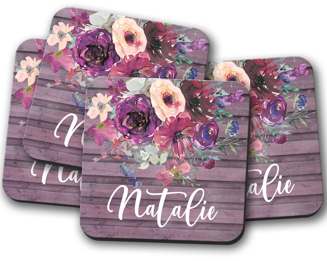 Personalized Coffee Coasters, Desk Gifts for Coworker, Name Coasters