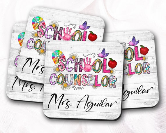 Personalized School Counselor Gift, Counselor Coaster, Guidance Counselor Gifts, School Counseling, Coffee Coaster, Counselor Graduation
