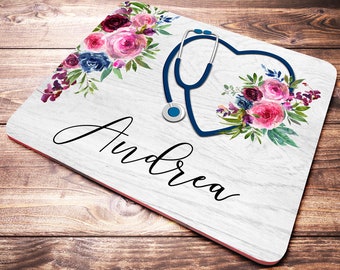 School Nurse with Stethescope Sublimated design on a mat coaster round Designed School Nurse with Stethescope Sublimated design on a mat coaster round Designed