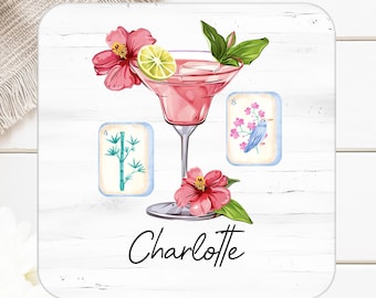Mahjong Cocktail Coasters, Personalized Game Night Hostess Gift For Women