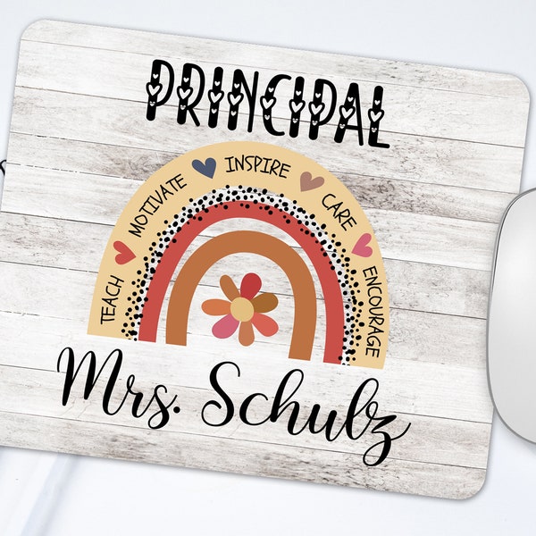 Personalized Principal Gifts, Principal Rainbow Mouse Pad, School Principal Desk Decor, Custom Principal Gifts, Principal Appreciation Gift