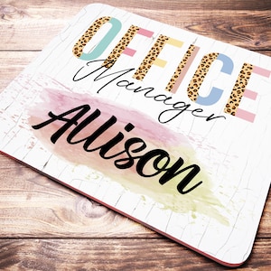 Office Manager Mouse Pad, Boss Day Gift For Women, Personalized Office Supplies, Manager Gift, Manager Appreciation, Coworker Office Gifts