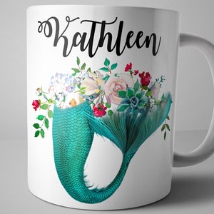 Personalized Mermaid Mug, Mermaid Coffee Mug, Mermaid Gifts For Women, Custom Name Coffee Mug, Personalized Gift For Her, Mermaid Tail Mug