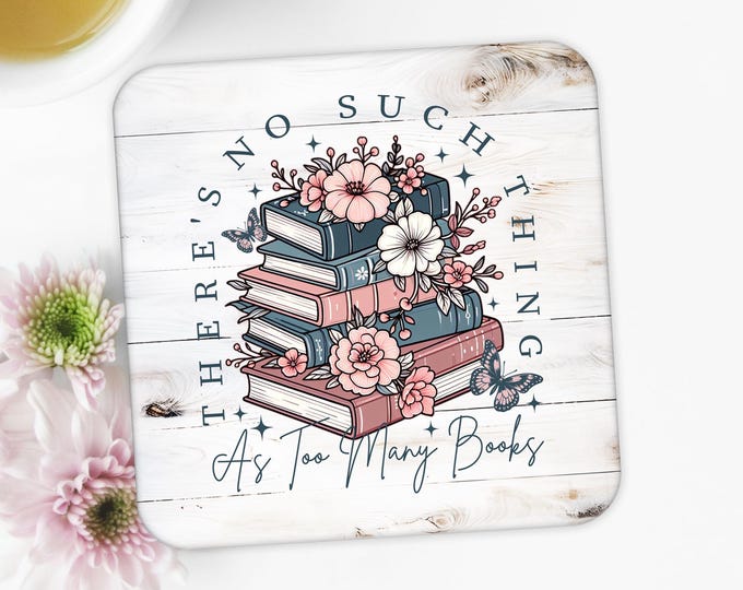 Book Lover Coffee Coaster Personalized Tea Coasters Bookish Gifts For Women Librarian Coworker Gift Idea Book Nerd Gift Inspirational Decor