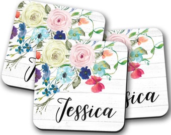 Personalized Gifts, Name Coasters, Coworker Gift, Custom Name Coasters, Personalized Drink Coasters For Women, Desk Decor, Office Gift