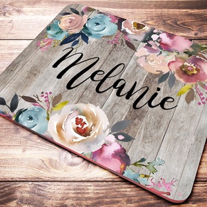 Office Desk Accessories, Personalized Mouse Pad, Office Decor, Desk Accessories, Pink Floral Mousepad, Personalized Gifts, Office Supplies