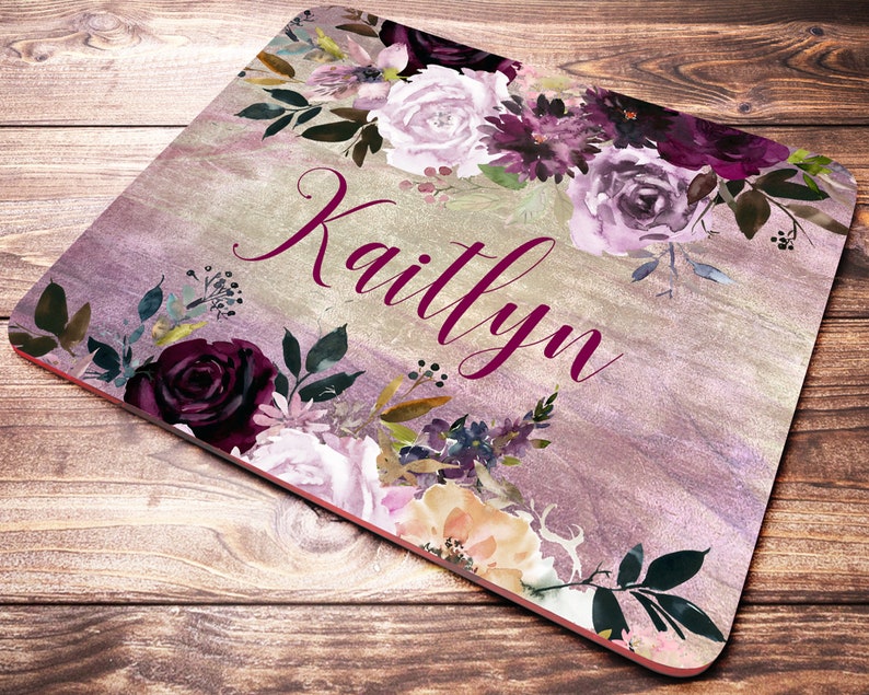 Burgundy Personalized Mouse Pad Office Decor For Women Coworker Gift Personalized Gifts Office Supplies Office Desk Accessories
