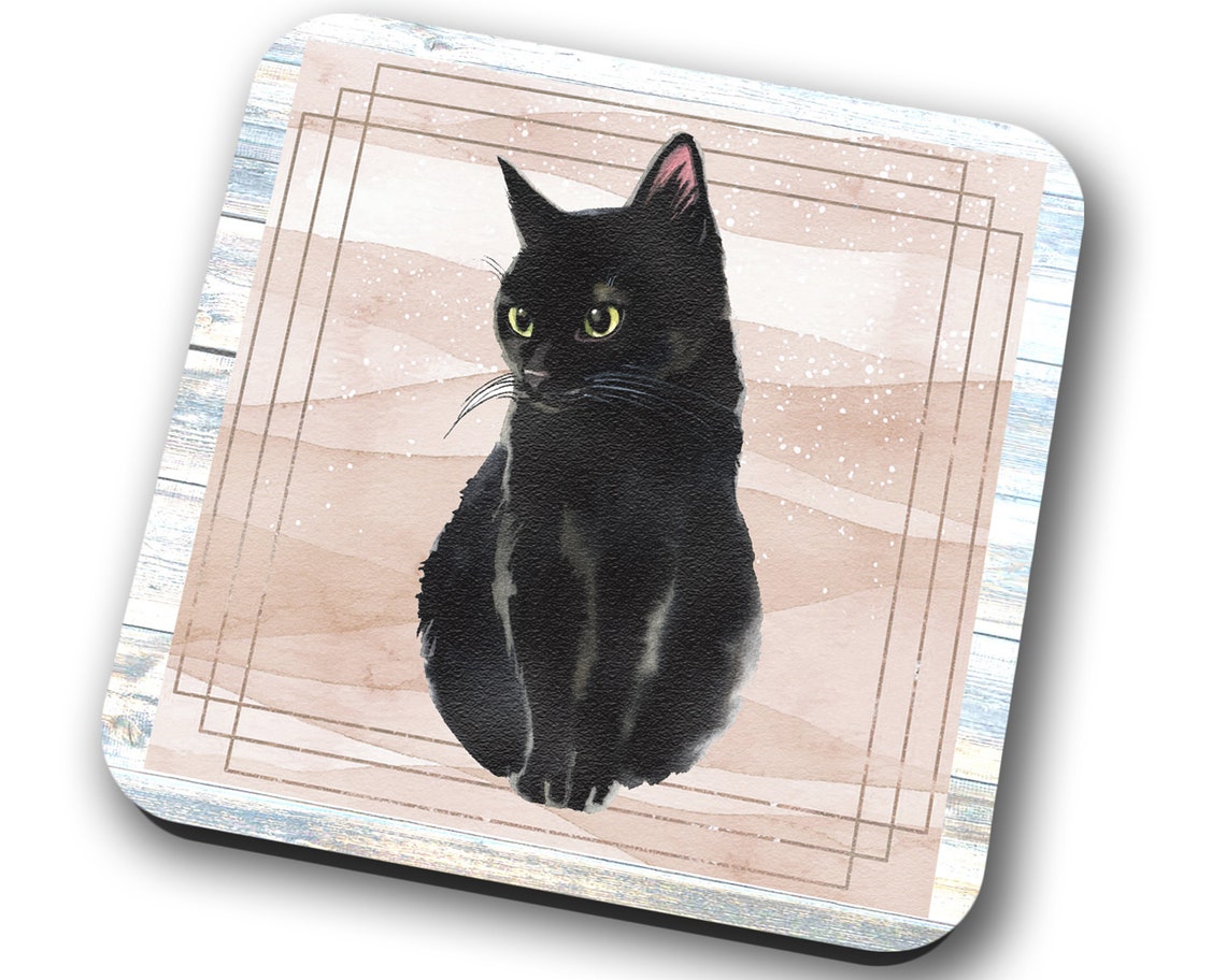 Cat Coasters Set of 4 Cat Lover Gift 4 Drink Coasters Cat Etsy